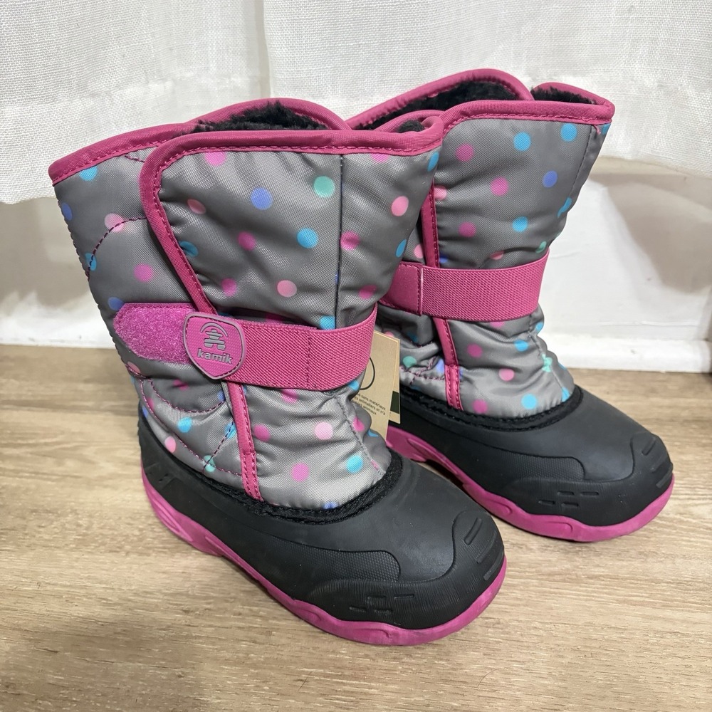 Kamik Snowbug 5 Boots Toddler Boys Size 9 Navy Waterproof Winter Snow EU 26